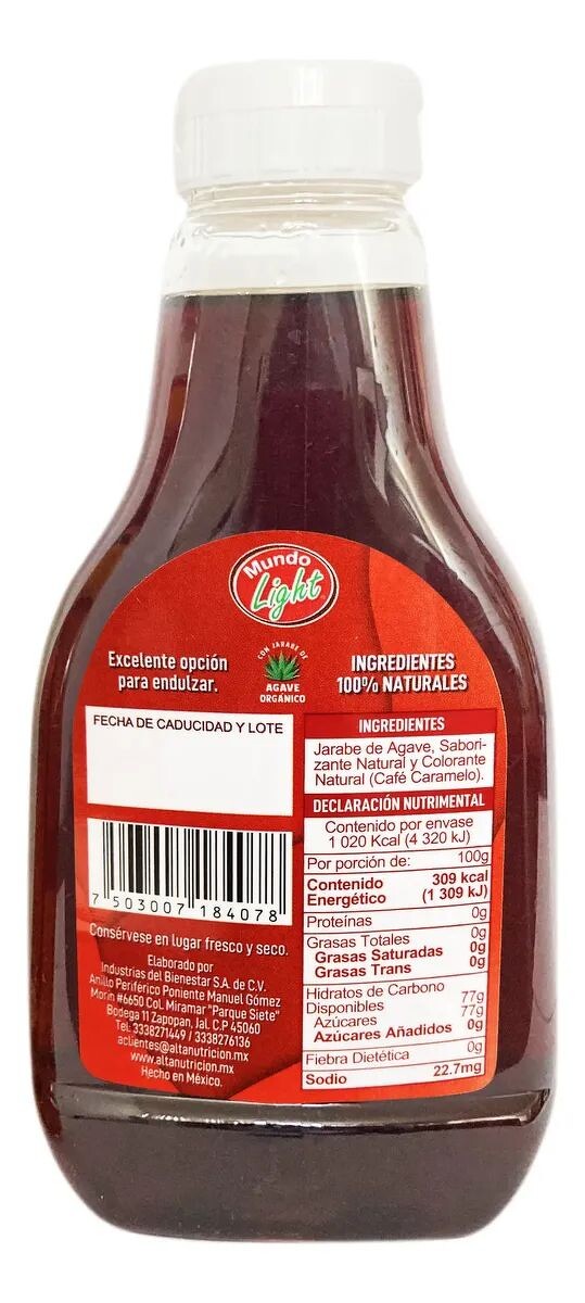 Jarabe De Agave 100% Natural Sabor Maple