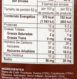 Barra Multigrano con Caf&eacute; Descafeinado y Chocolate